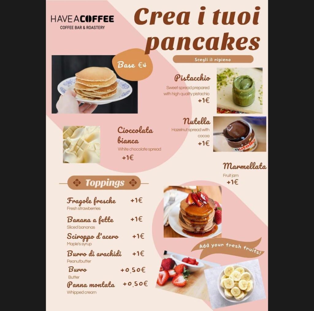 Menu caffetteria